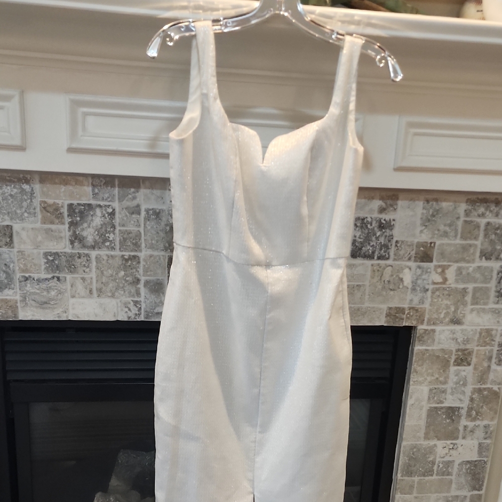 Aidan Mattox Silvery Sleeveless Maxi Dress